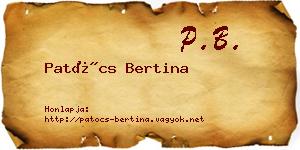 Patócs Bertina névjegykártya
