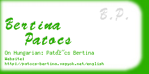 bertina patocs business card